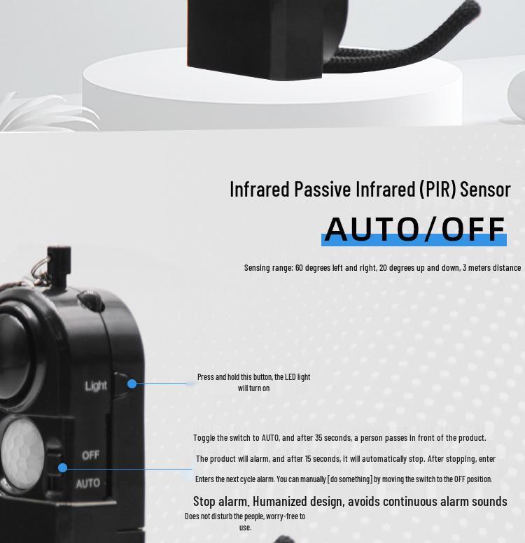 Human Body Sensing Infrared Alarm: Home Anti-theft Doorbell and Indoor Travel Security Device