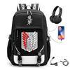 Anime-Inspired Canvas Backpack Students Travelers With USB Charging Port Breathable Padded Straps Unisex School Bag