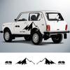 4 adet araba kapı yan çıkartmalar Lada Niva için 4x4 Tuning aksesuarları Off Road dağ grafik şekillendirici vinil Film çıkartmaları