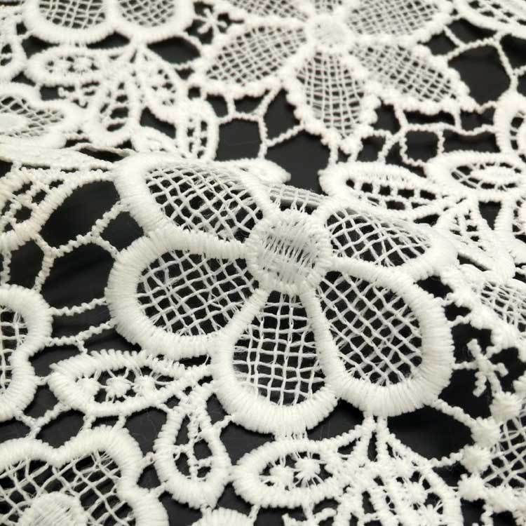 

Водорозчинна мереживна тканина поліестер шовкова вишивка повна ширина тривимірна ажурна вишивальна тканина високого класу starting from 150 codes білий