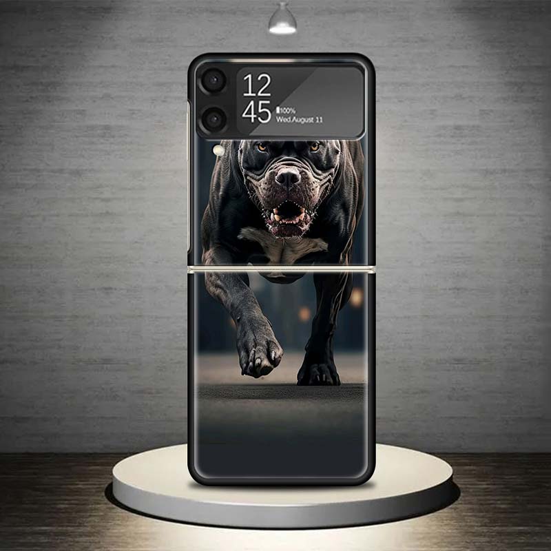 Pit Bull Pet Dog Pitbull Phone Case For Samsung Galaxy Z Flip 7 6 5 4 3 5G Shockproof Cover Z Flip7 Flip6 ZFlip5 Flip3 Flip4 Lux