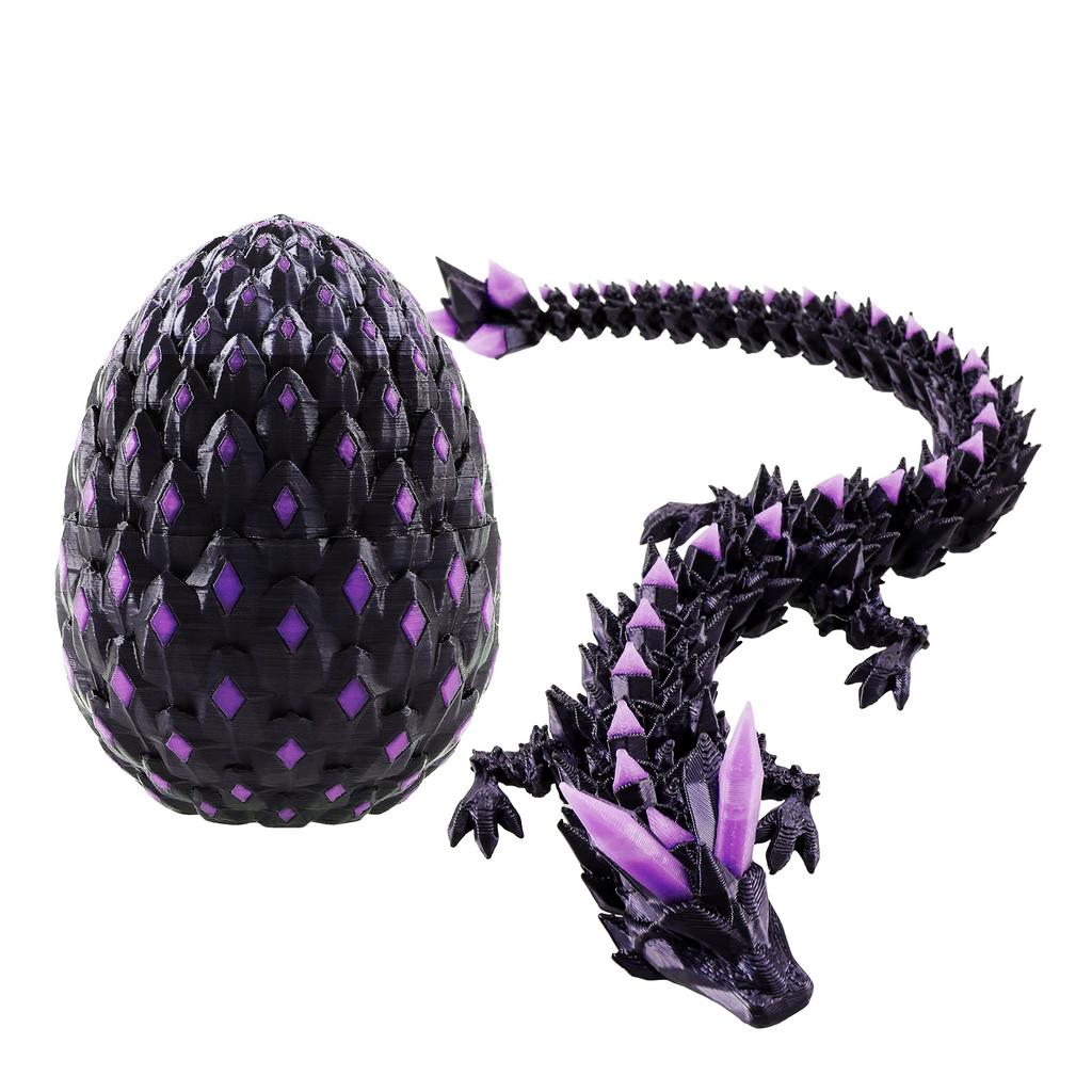 3D Printed Dragon Egg Luminous 3D Dragon Egg Figurine Flexible Display Mystery Easter Toys Stress Relief for Home Office Decor