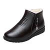Women's Winter Soft Sole Cotton Boots for Middle-Aged and Elderly - Velvet-Lined, Flat Bottom, Leather Short Boots