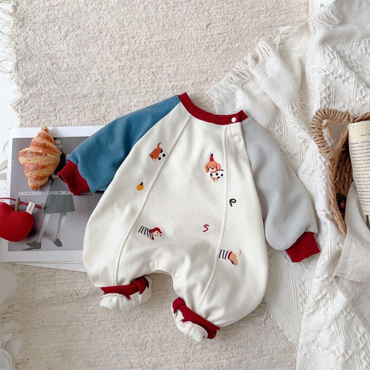 

Newborn Cartoon Print Long Sleeve Baby Romper - Spring/Autumn 100cm бежевый