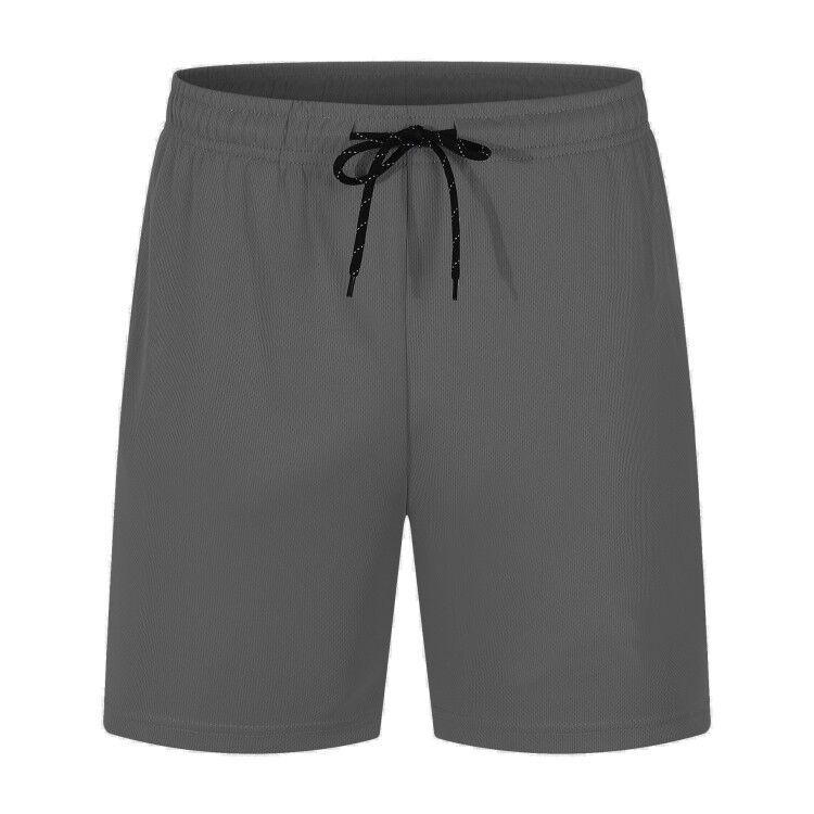 Men’s Quick-Dry Mesh Drawstring Shorts - Breathable, Versatile Solid Color for Summer Sports/Casual Wear