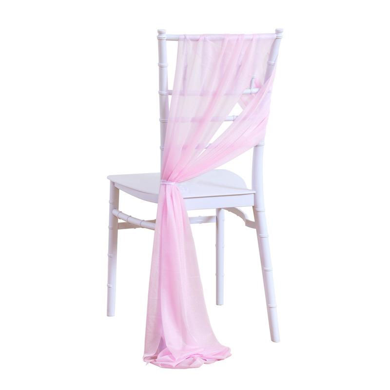 2pcs Chiffon Chair Sashes Wedding Chair Decoration 20x250cm for Wedding Aisle Party Banquet Event Baby Shower