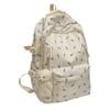 2025 New Japanese Floral White School Backpack – Cute Nylon Rucksack for Teenage Girls, Women's Book Bag, Student School Bags