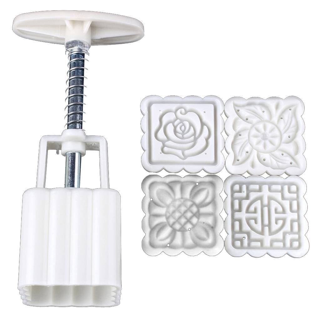 Reusable Square Hand Press Moon Cake Cookie Maker Stamp Mold Mid-autumn Festival DIY Decoration