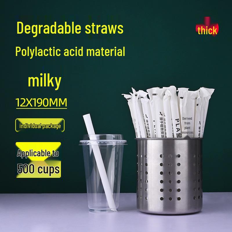 Disposable Transparent Thick PLA Pearl Milk Tea Straws with Independent Packaging