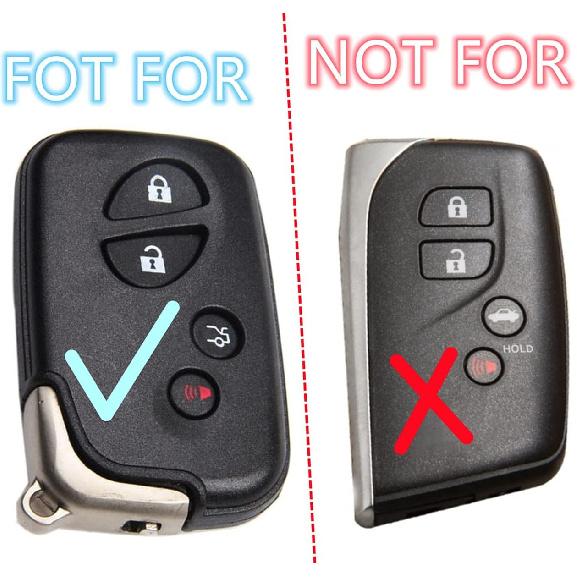 Silicone Key Fob Cover Case fit for Lexus RX350 ES350 IS250 GX460 LX570 IS350 GS430 GS300 GS450h is-C is-F.Part Number:HYQ14AEM HYQ14ACX (Red+Blue)