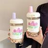 Portable High-Value Milk Tea Plastic Tumbler with Straw for Men and Women, Suitable for Outdoor and Home Use