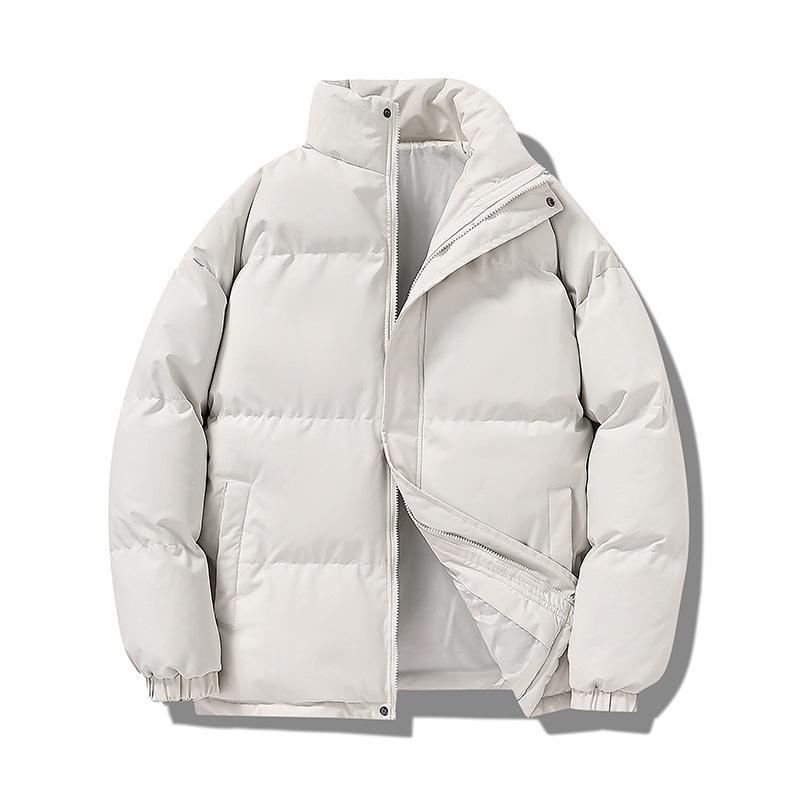 New multi-color optional couple cotton-padded jacket men's stand-up collar simple Korean version velvet thickened cotton-padded jacket students