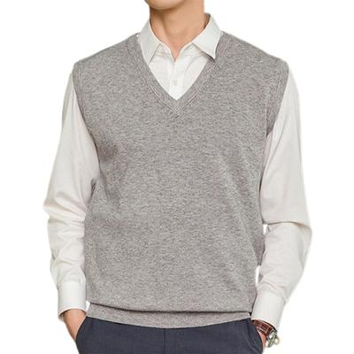 Men's Comfortable Plus Size Sleeveless Warm Vests Winter Thickened V-neck Warm Knitted Vest