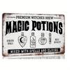 VintageStyle Magic Potions Metal Tin Sign  Witchs Brew  Elixirs Theme Perfect for Wall Decor PreDrilled for Easy Hanging