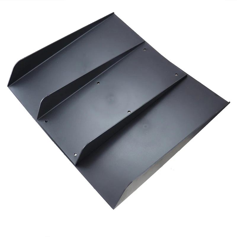 22  x 21  Black ABS 4 Shark Fins Diffuser Universal Rear Bumper   Diffuser Lip  Car Spoiler Decoration Fin чёрный