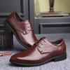 Fashion Cowhide Platform Brogue Shoes for Men Designer Soft-soled Business Male Dress Shoe Fashion Pointed-toe Men's Wedding Shoes