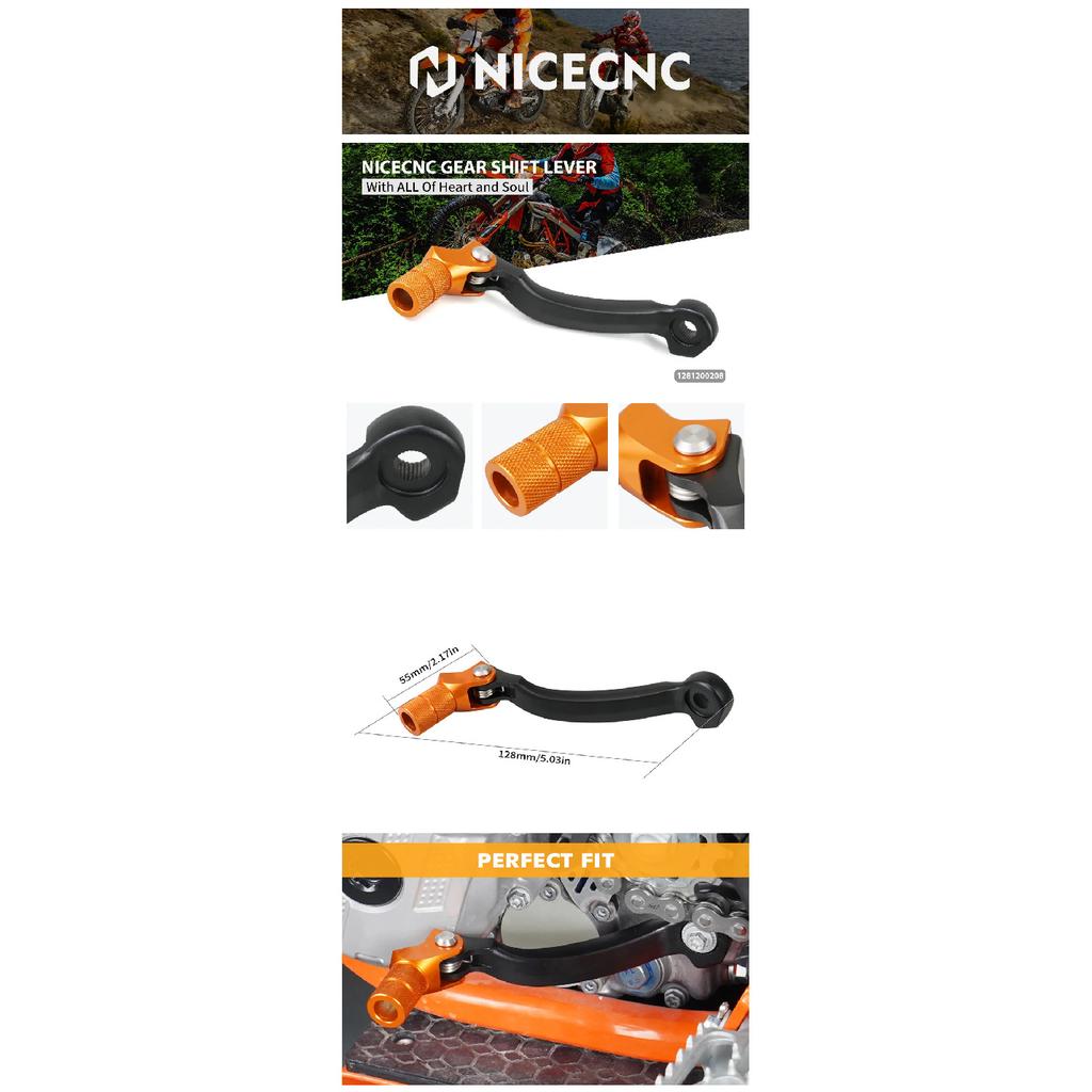 NICECNC For KTM EXC 300 2017-2023 EXC 250 EXCF 350 EXC 450 SX 125 SXF 250 SXF 450 XCW 300 Forged Brake Pedal Lever Shift Lever