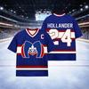 Heißverkauf Sommer Beheiztes Rivalitäts-Eishockeytrikot V-Ausschnitt Kurzarm Lässiger Pullover Oberteile Alle Größen
