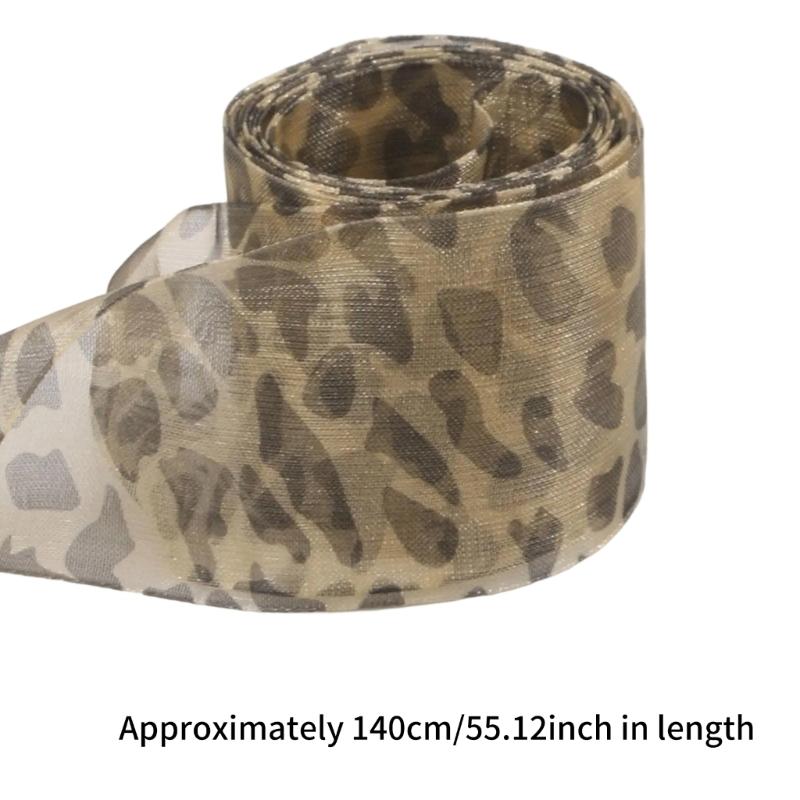 Leopards Print Sheer Ribbon Shoe Laces 140cm Long Flat Shoelaces Polyester Shoe Laces for Adults Kids Trainers Sneakers