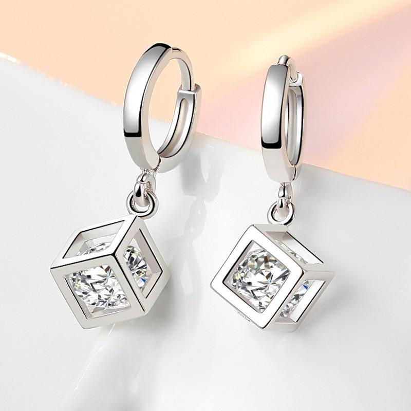 New 925 Sterling Silver Earrings 5A Zircon High Quality for Women Luxury Wedding Engagement Jewelry Stud Earrings Party Gifts