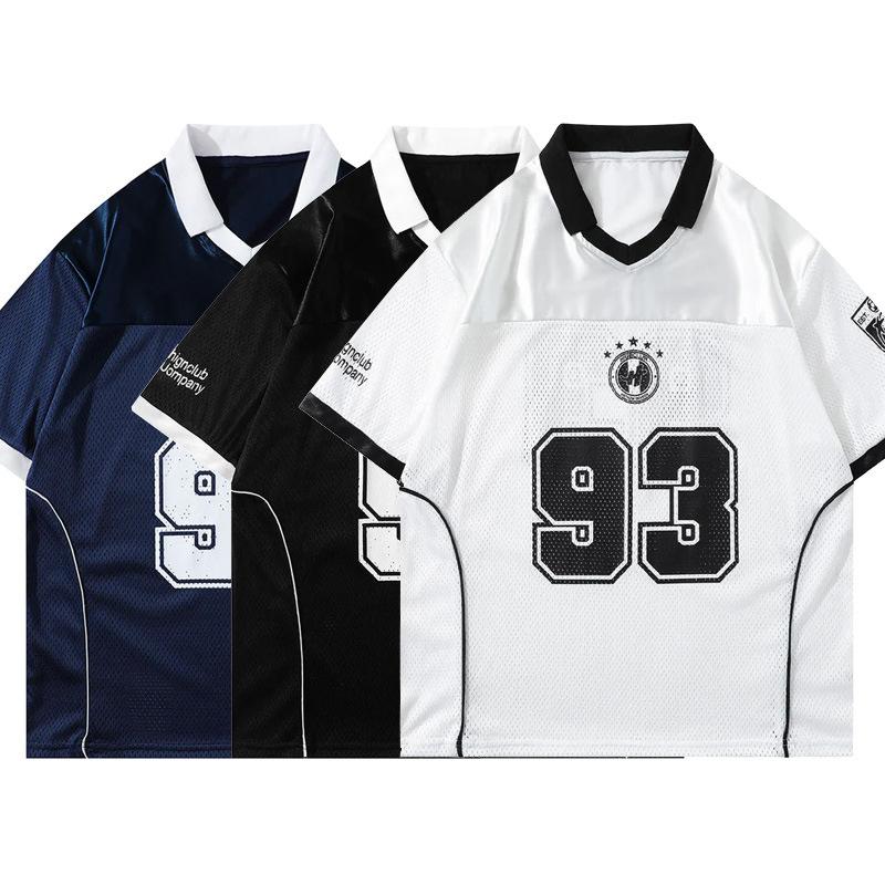 American Retro Sports Jersey Short-sleeved Fans European and American Street Tide Brand Loose Fan Version