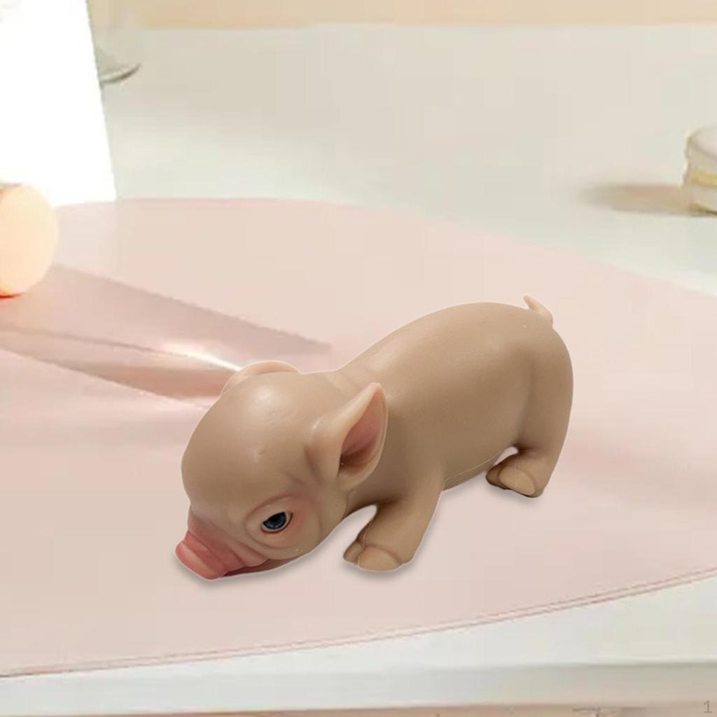 Silicone Pig Doll Toy Pet Model Animals Simulation for Desktop Office Home