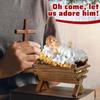 Jesus Manger Ornament Scene Desktop Sculpture Decor Decorative Nativity for