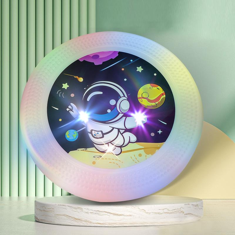 Non-Toxic Outdoor Led Flying Saucer Children Fashion Silicone Toy Ufo Training Parent-Child Game Interactive Toy Pet Dog Flying Saucer
