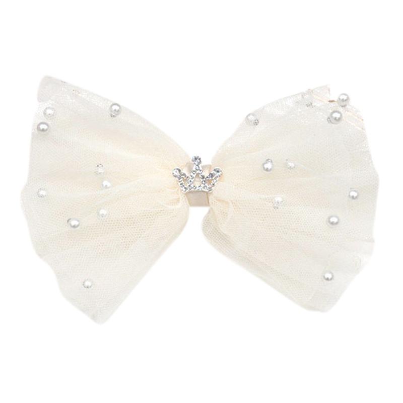 

Детская заколка для волос с кружевным бантом Детские шпильки для волос Заколка для волос Бусины Украшение в виде короны Милые детские головные уборы