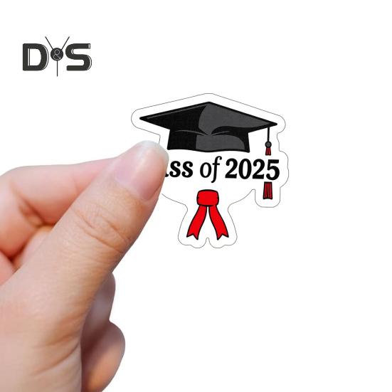 10/30/50Pcs/Bag Class of 2025 Graduation Season Stickers Strong Adhesive Backing Coated Paper Seniors School Decals
