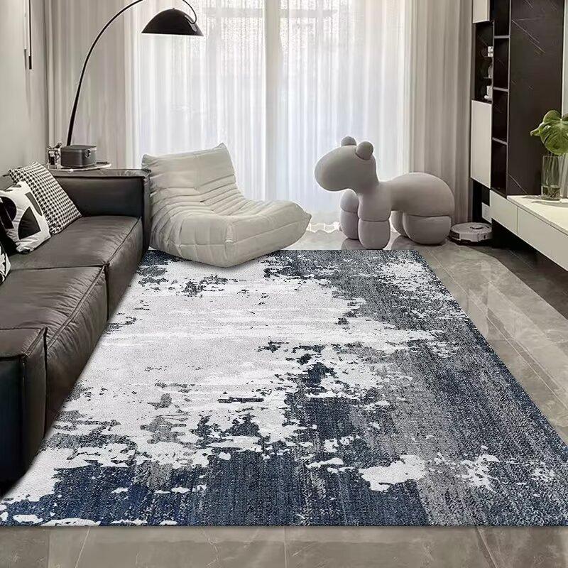 Light Luxury Abstract Living Room Crystal Velvet Carpet, Large Area Bedroom Full Of Floor Mats, Living Room Sand Coffee Table Carpet