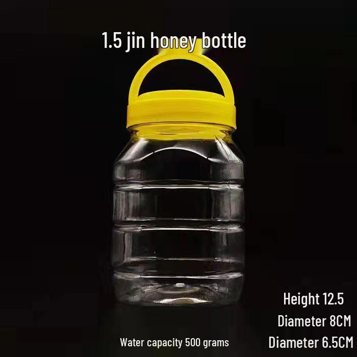 1.5 Jin Plastic Honey Bottle - 1 Jin Capacity, Food Grade, Thickened, Sealed Storage for Chili Sauce, 500g