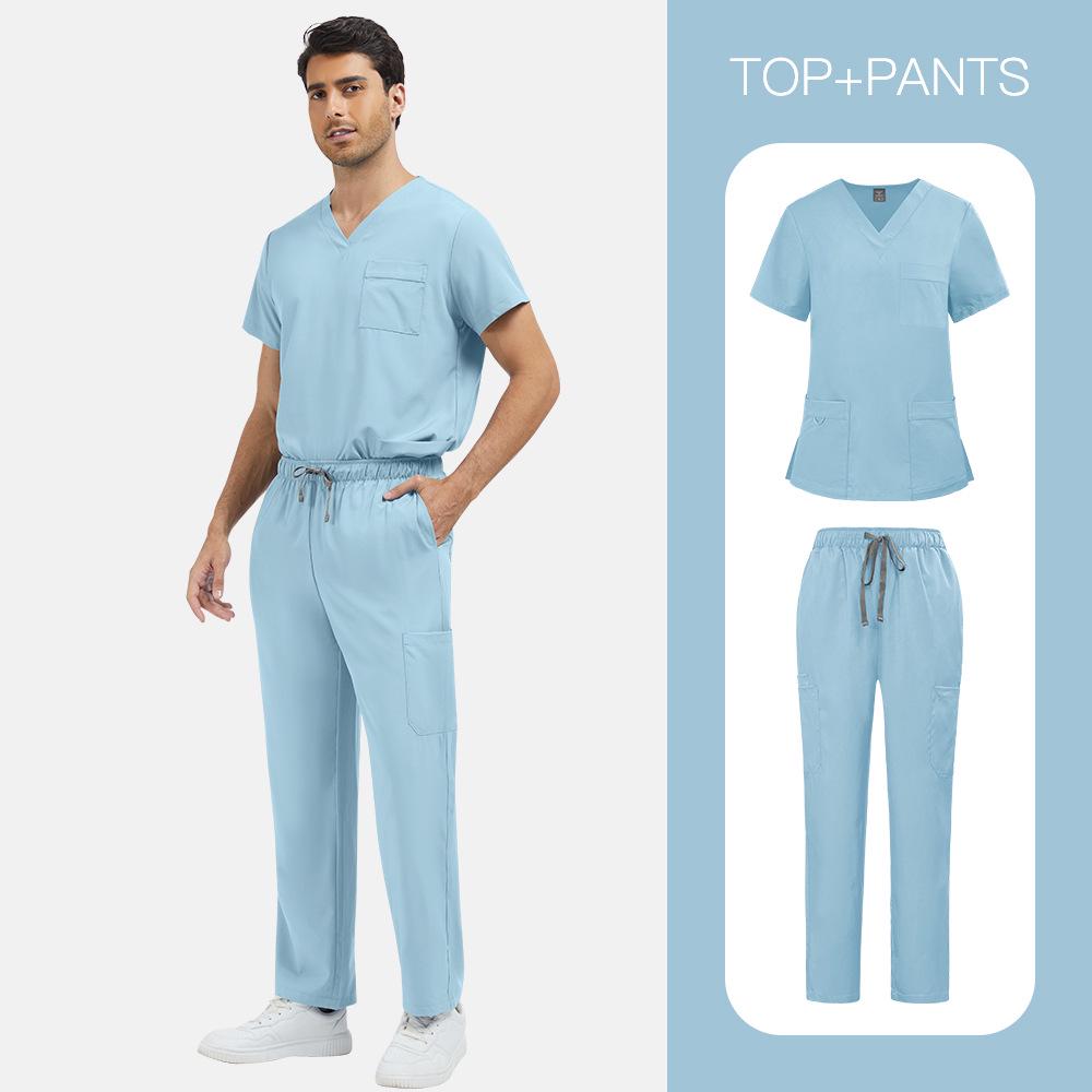 Unisex Plus Size Nurse and Salon Uniform Set - Various Colors Available