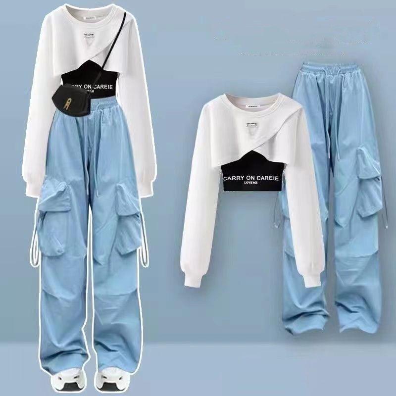 Dopamin Cool und Cool Salziger Stil Mädchen Cool und Stilvoll Street Work Pants, Hot Girl Anzug, Schuluniform, Dreiteiliger Hoodie