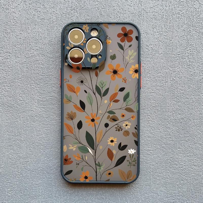 Winter Branches Leaves Flowers Phone Case For iPhone 16 15 14 Plus Pro Max 13 12 Mini 11 Pro Max X XS XR Shockproof Bumper Cover