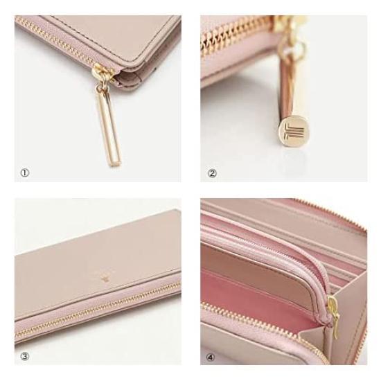 LANVIN en Bleu Luxembourg Große Reißverschluss-Langbörse [Neue Farbe] Damen-Geldbörse mit Scheinfach und Kartenfächern, Großes Fassungsvermögen, 480112, Dunkelblau