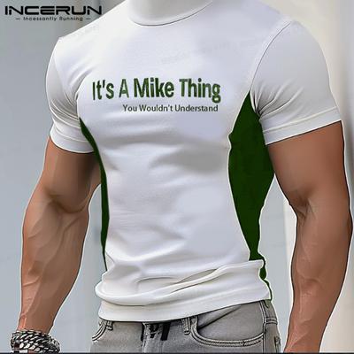 Herren Mockneck Kurzarm Tops Lässige taillierte T-Shirts