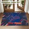 Crystal Velvet Square Rug Custom NameChicago Cubs Pattern Non Slip Home Floor Decor Rug