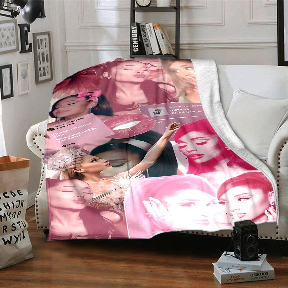 Ariana Grande Collage Blanket Soft Throw Blanket For Home Bedroom Bed Sofa Travel Office Solid Christmas Blanket