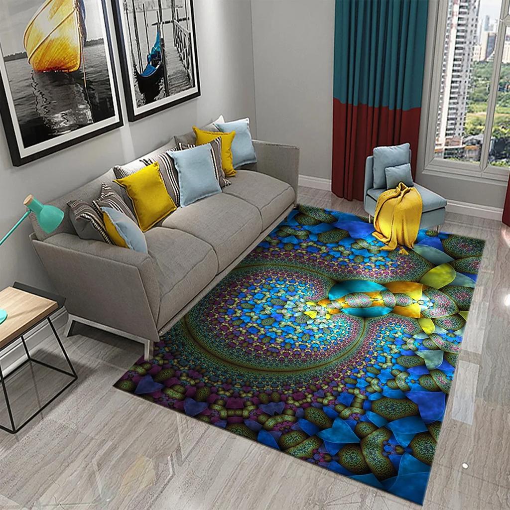 Colorful Surreal Abstract Psychedelic Art Carpet Non Slip Comfort Floor Carpet Home Decor Mat for Living Room Bedroom Area Rugs