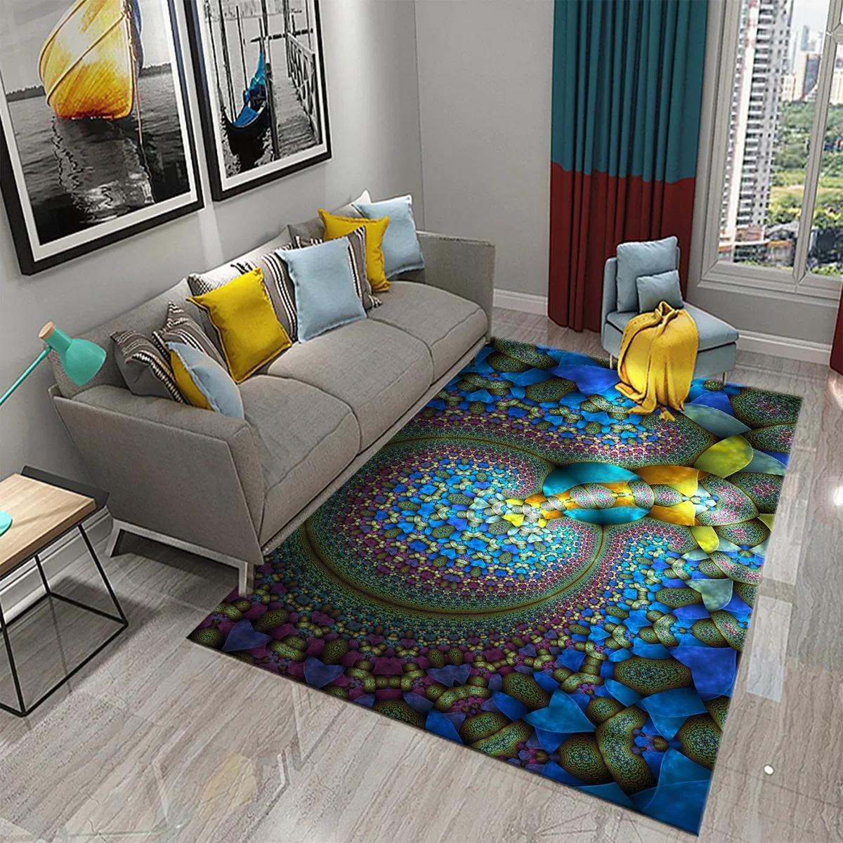 

Colorful Surreal Abstract Psychedelic Art Carpet Non Slip Comfort Floor Carpet Home Decor Mat for Living Room Bedroom Area Rugs 40x60cm