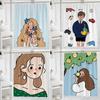 Cartoon Minimalist washable Dirt-Resistant Shower Curtain Shower Head waterproof Polyester Bath Curtain For Home Decor