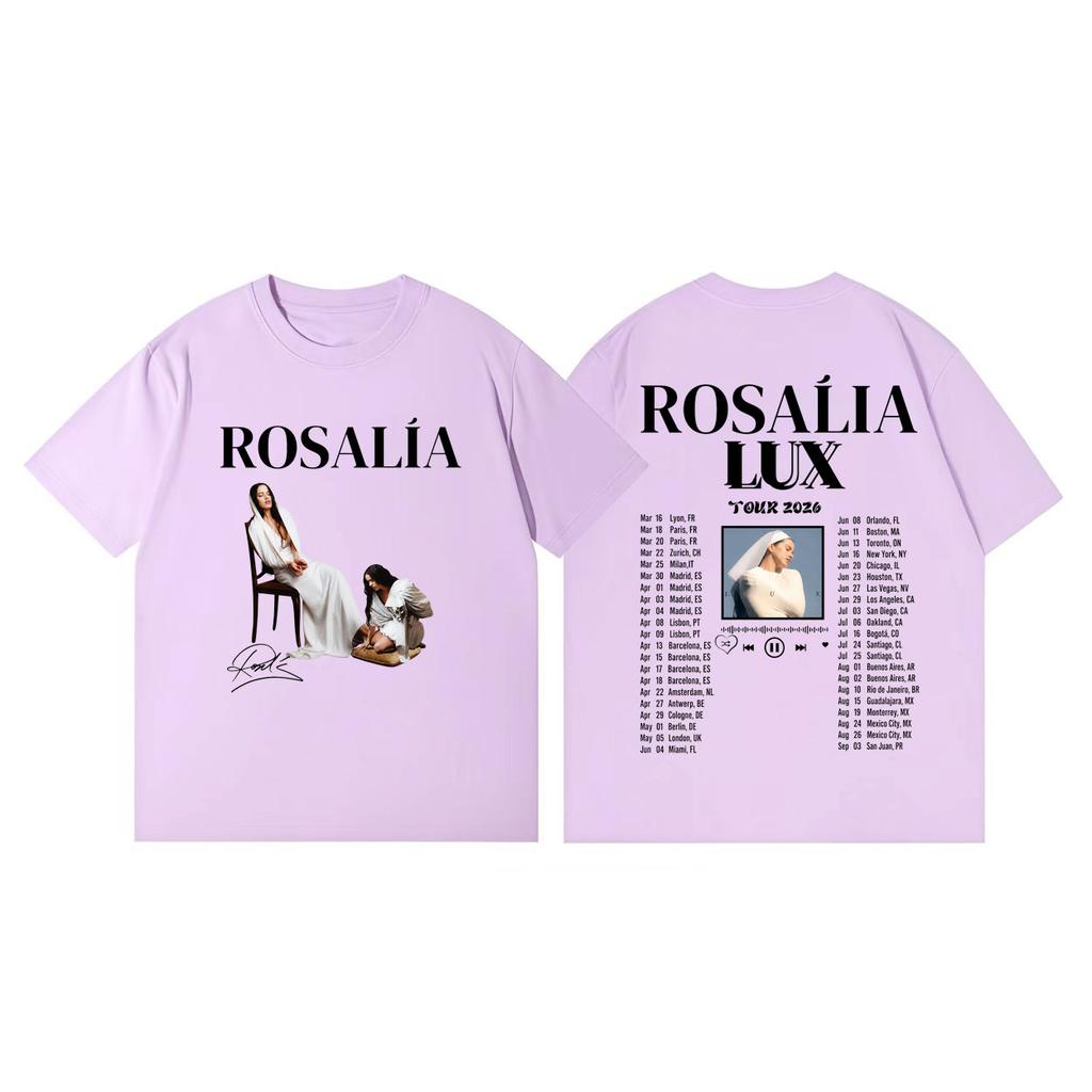 Rosalia LUX Tour 2026 Graphic T Shirts Unisex Women Clothing Fashion Aesthetic Tshirt Summer Casual Cotton Short Sleeve Tshirts