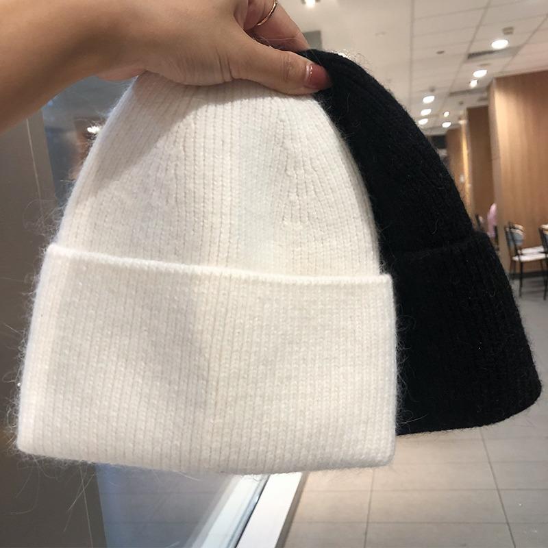 Knitted Rabbit wool Hat for Women In Winter New Style Showing Small Face White Wool Hat for Women In Autumn and Winter Warm and Cold Hat for Women