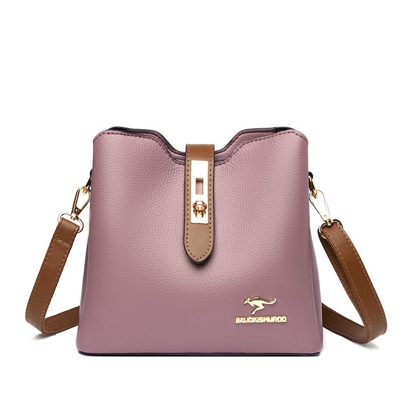 Women's bag new fashionable versatile bucket women's shoulder bag old mother embroidery thread large-capacity bag
