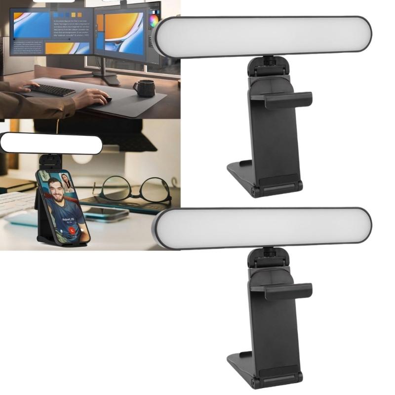 Double Head LED Light Club For Computer Screen Uniform Lighting ° Turn Modifiable Height USB Consistent Telecommute Use