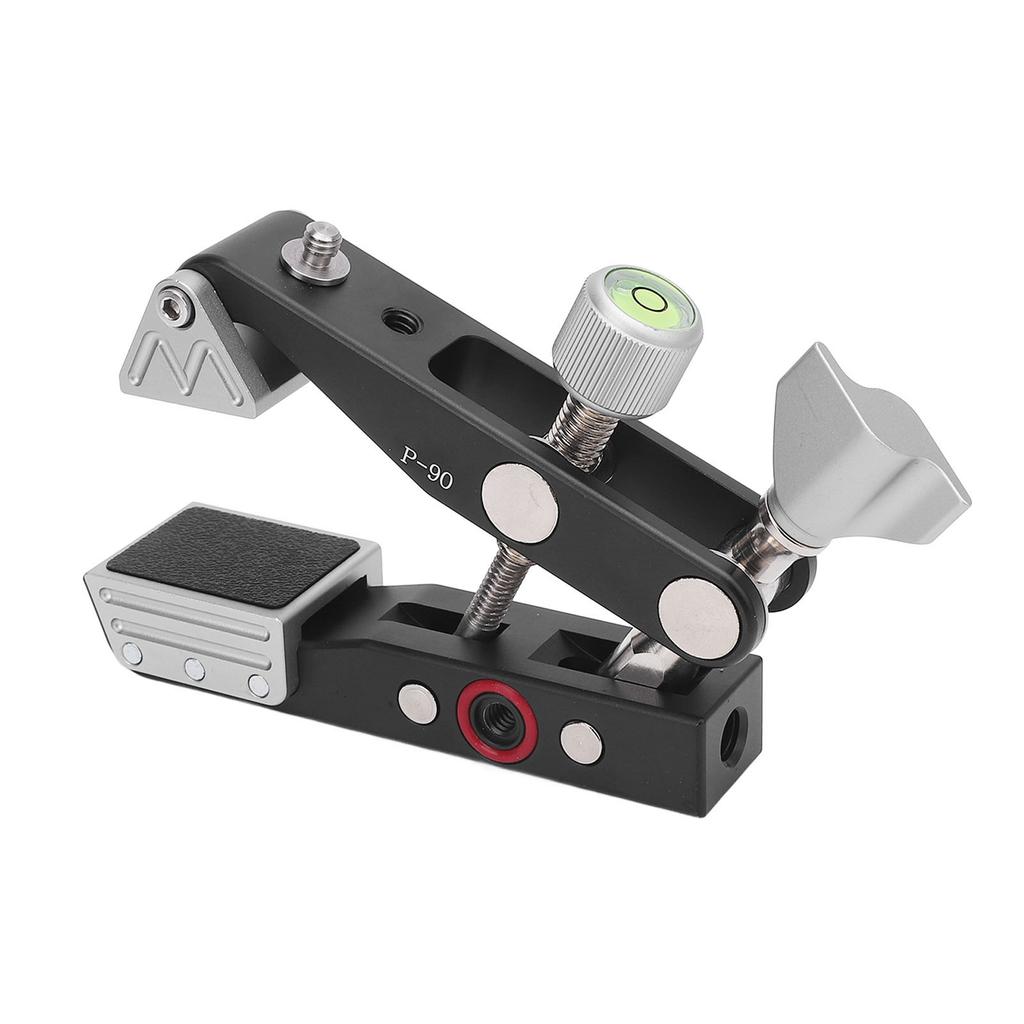 Photographic Equipment Clamp Double Axes Knob Locking Large Size Camera Accessory Magnetic Clamp with Leveling Tool