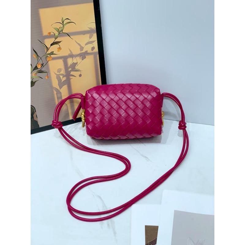 New wind braided camera bag, metal node braided small square bag, niche soft leather single shoulder messenger women's bag