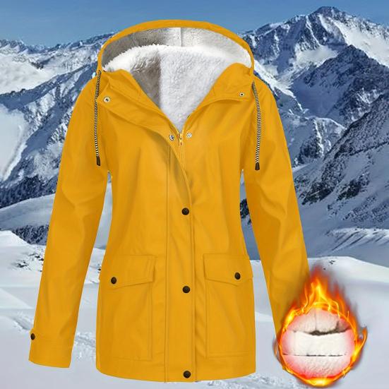 Women's Fleece Zip Up Hoodie Jackct Windproof Cozy Sherpa Lined Hooded Coat for Outdoor Hiking Climbing