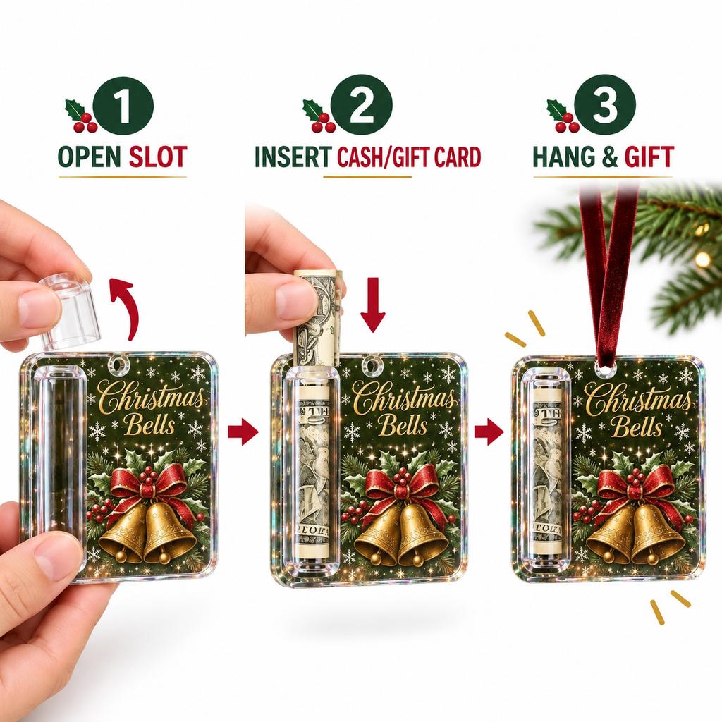 Snowman Christmas Cash Holder Hanging Ornament-Bell
